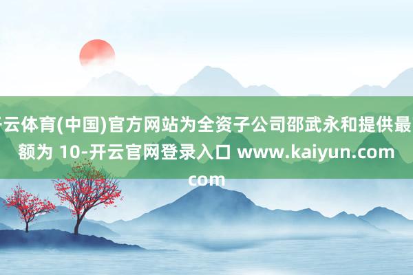 开云体育(中国)官方网站为全资子公司邵武永和提供最高额为 10-开云官网登录入口 www.kaiyun.com