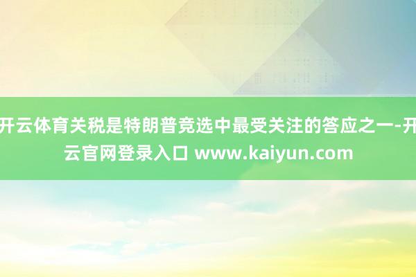 开云体育　　关税是特朗普竞选中最受关注的答应之一-开云官网登录入口 www.kaiyun.com