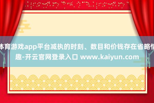 体育游戏app平台减执的时刻、数目和价钱存在省略情趣-开云官网登录入口 www.kaiyun.com